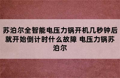 苏泊尔全智能电压力锅开机几秒钟后就开始倒计时什么故障 电压力锅苏泊尔